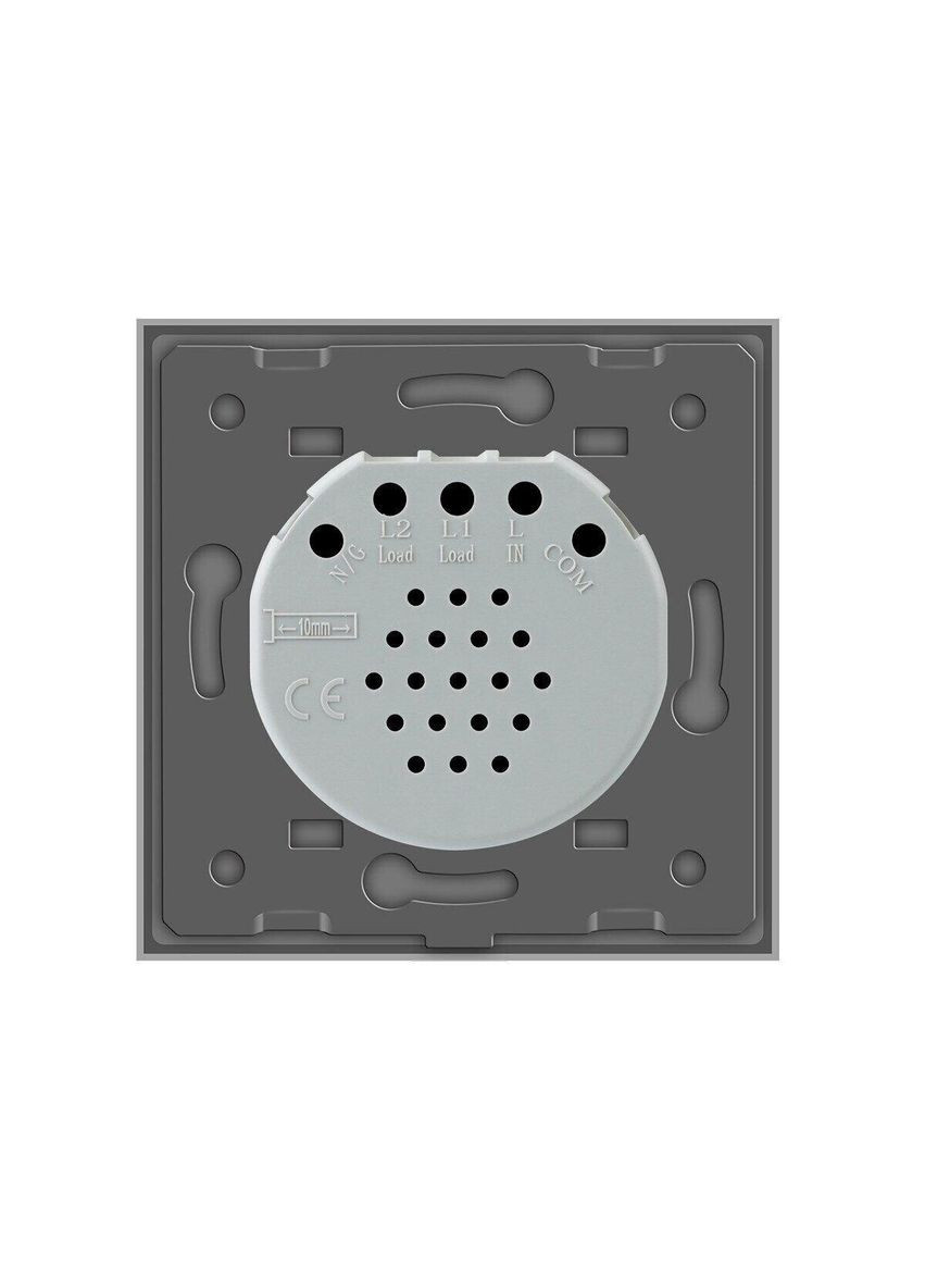 Розумний сенсорний прохідний/перехресний ZigBee вимикач 2 сенсора сірий скло (VL-C702SZ-15) Livolo (371260478)