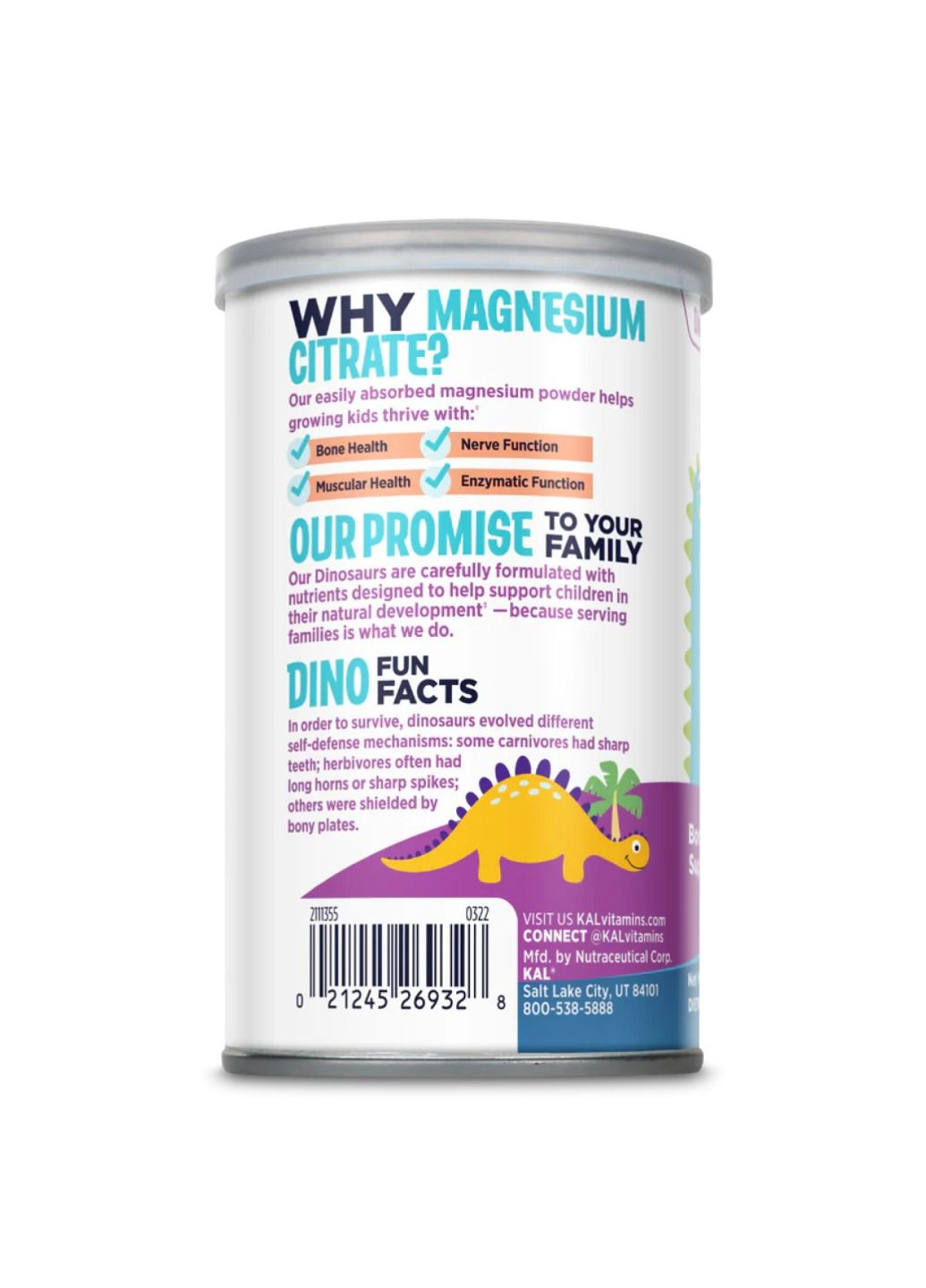 Комплекс витаминов Magnesium Powder 200mg - 4oz Unflavored KAL (288677463)
