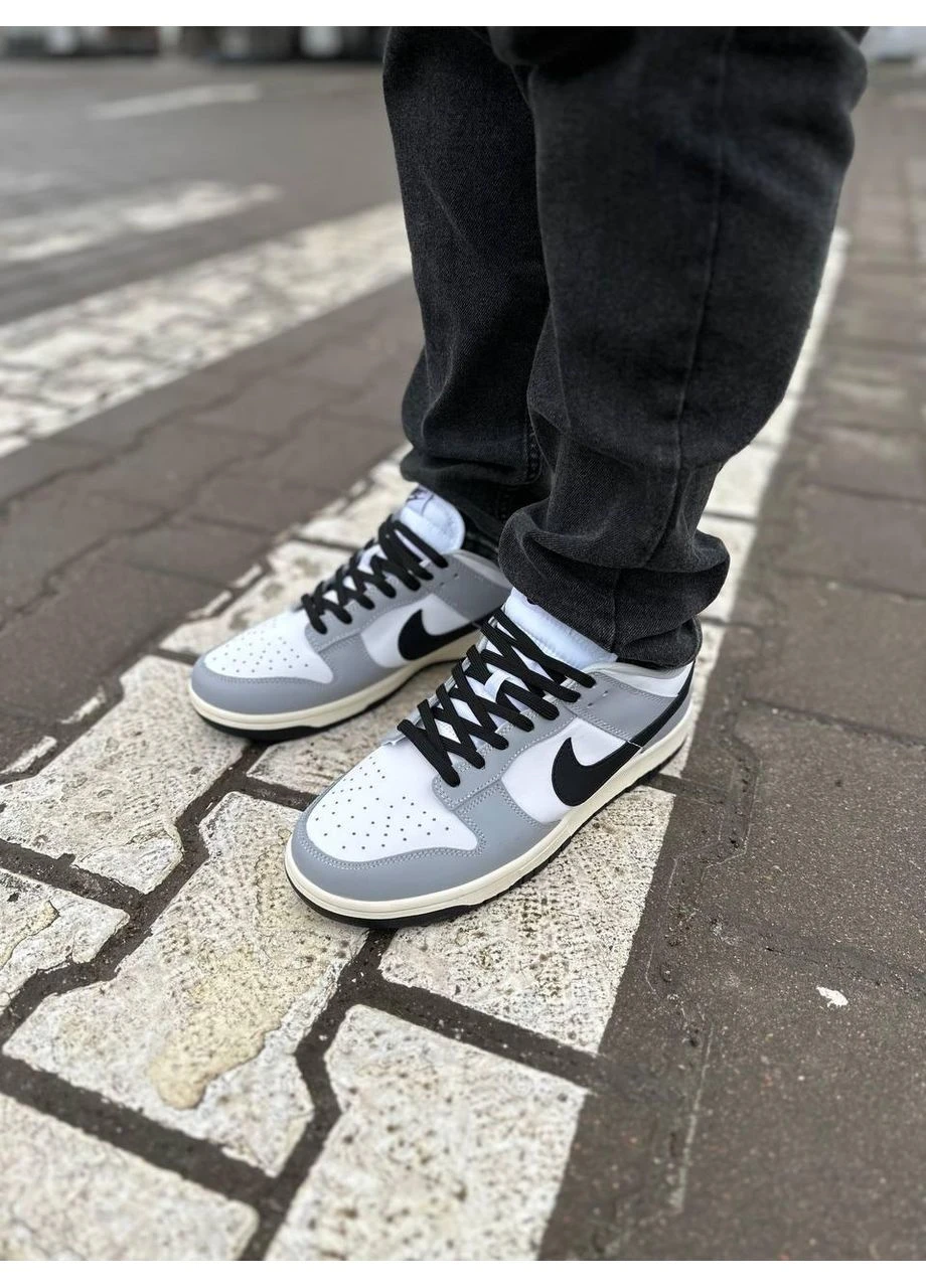 Сірі кросівки чоловічі nike dunk low light smoke grey найк сб данк демісезон No Brand