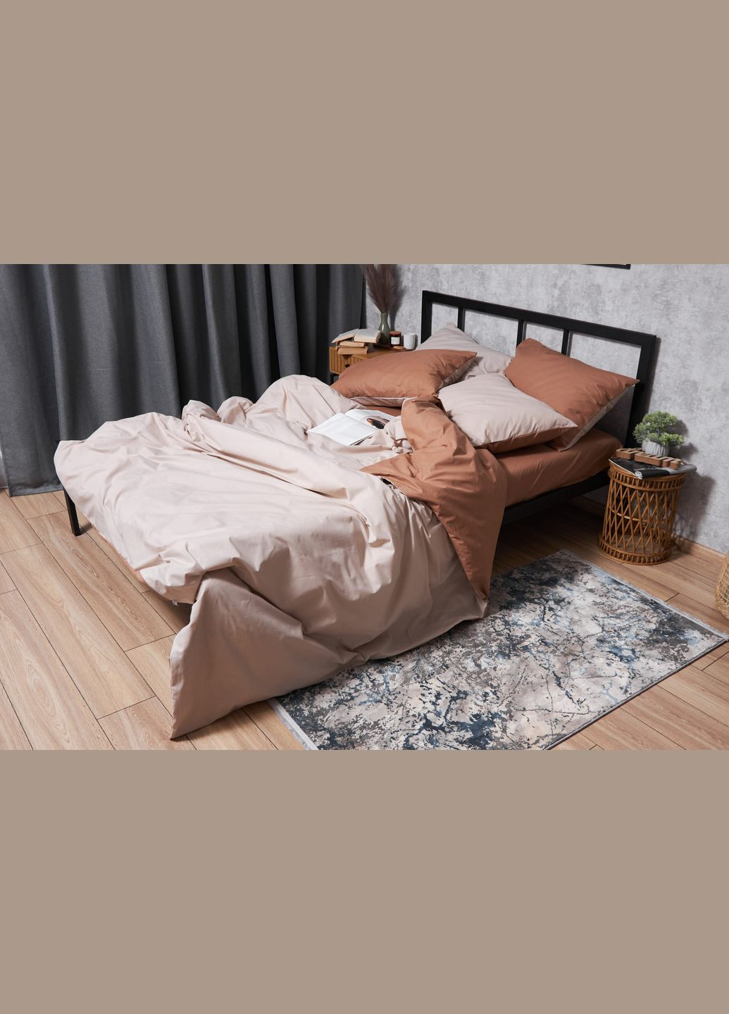 Комплект постільної білизни Бязь Gold Люкс «» двоспальні 175х210 наволочки 4х70х70 (MS-820004559) Moon&Star Brown Blanc (293148217)