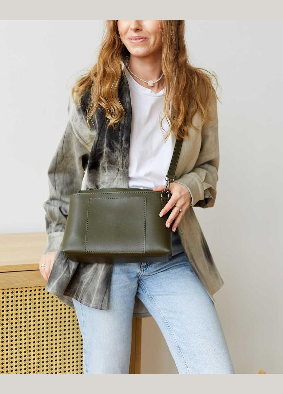 Комплект жіночих сумок-кроссбаді та шопера оливкові з екошкіри «Трейс» WeLassie (298568025)