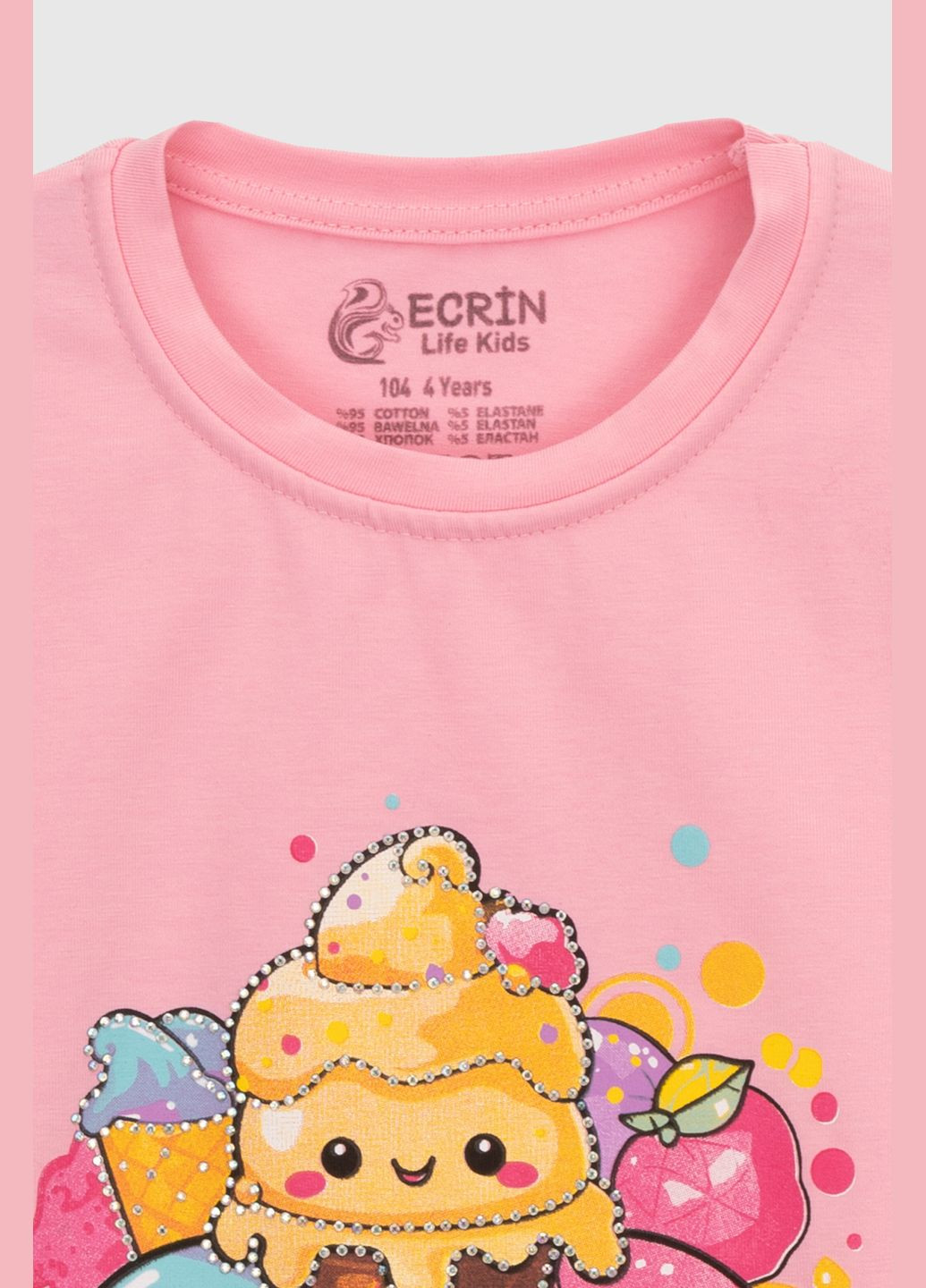 Розовая летняя футболка Ecrin