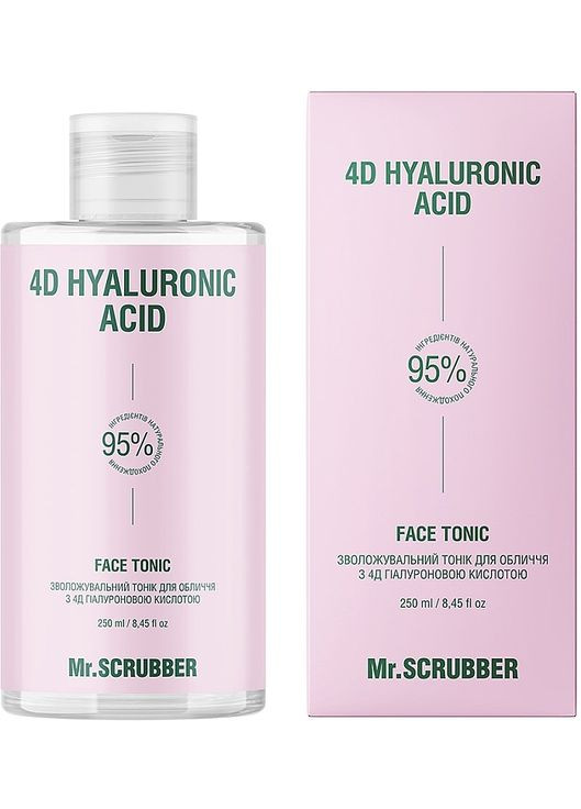 Зволожувальний тонік для обличчя з 4Д гіалуроновою кислотою 4D Hyaluronic Acid Face Tonic 100ml (1485516-39774756) Mr. Scrubber (368603010)