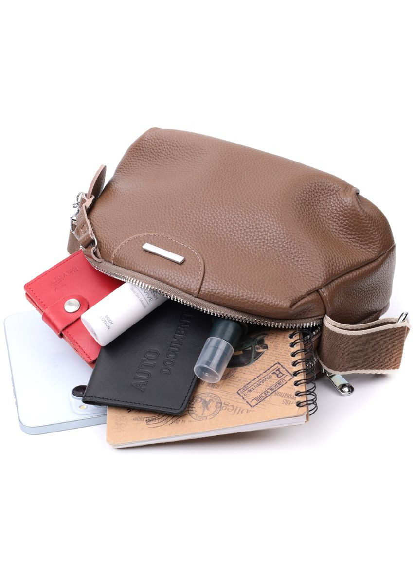 Сумка кроссбоди с широким ремнем через плечо женская с двумя отделениями из натуральной кожи 22596 Vintage (329195482)