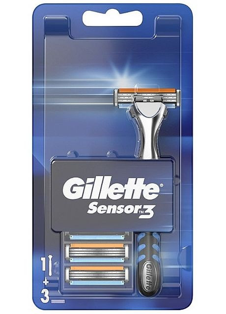 Станок для бритья мужской (Бритва) Sensor Excel3 + 3 сменных кассеты Gillette (324231581)