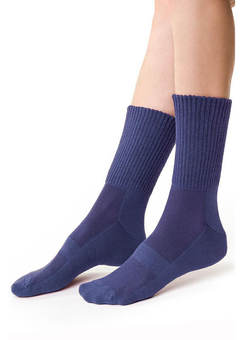 Сині шкарпетки високі з махровою стопою 127 frotte Steven (356567166)