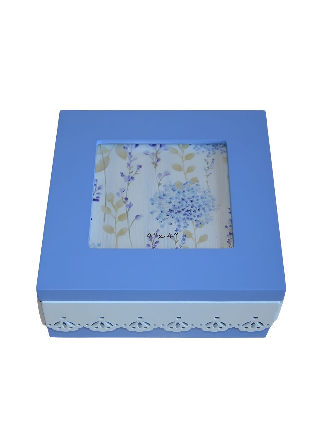 Скринька дерев'яна Блакитна надія блакитний білий 15х15х6 см 003 No Brand (272149747)