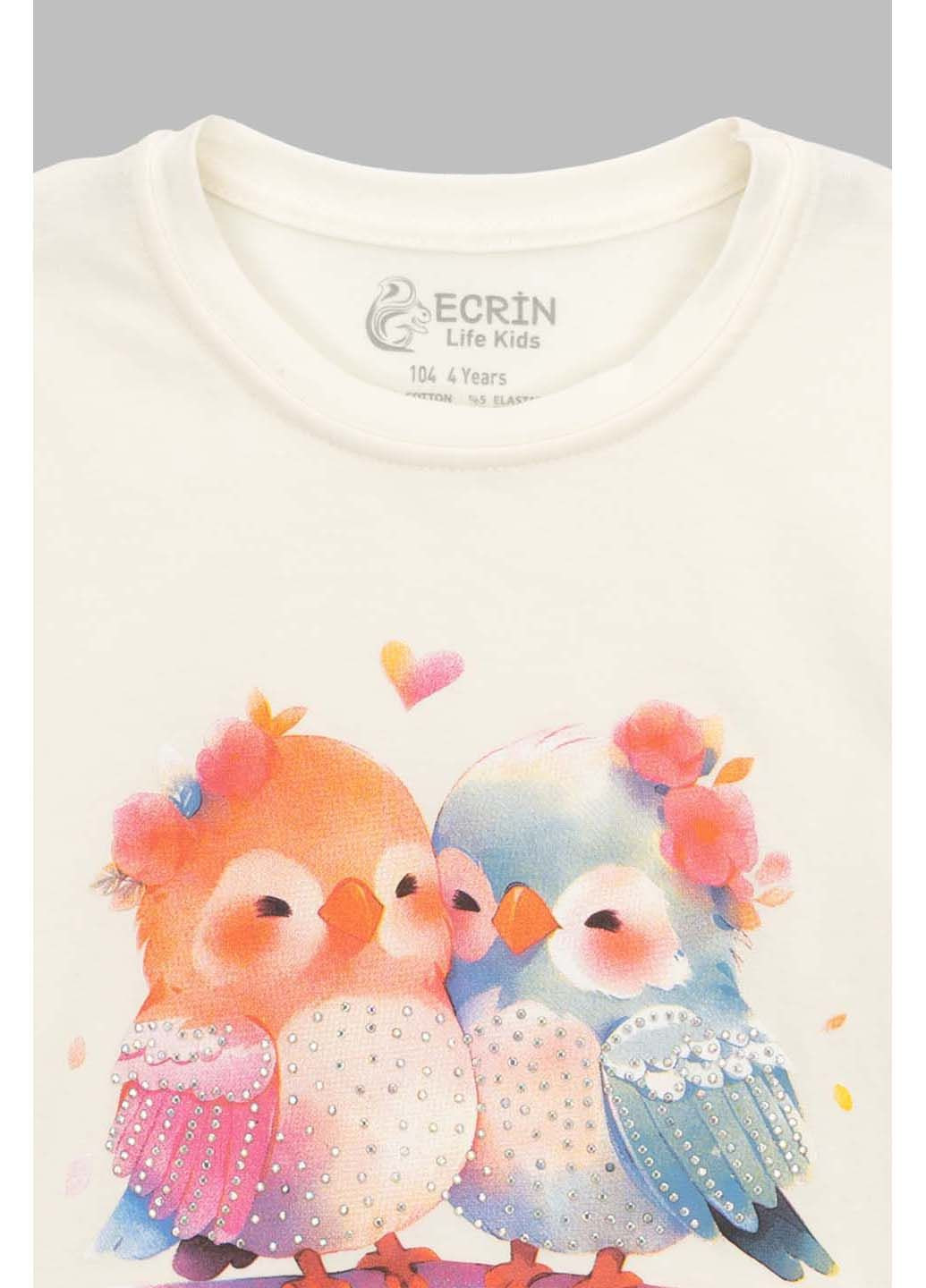 Молочная демисезонная футболка Ecrin