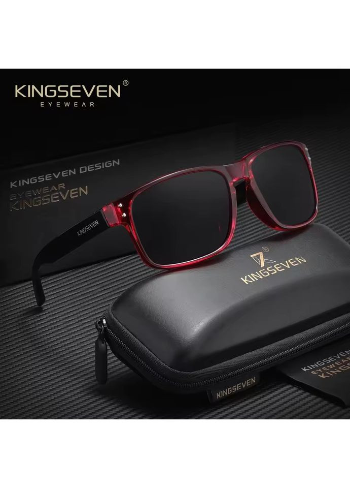 Чоловічі поляризаційні сонцезахисні окуляри N758 Red Gray KINGSEVEN (349443207)