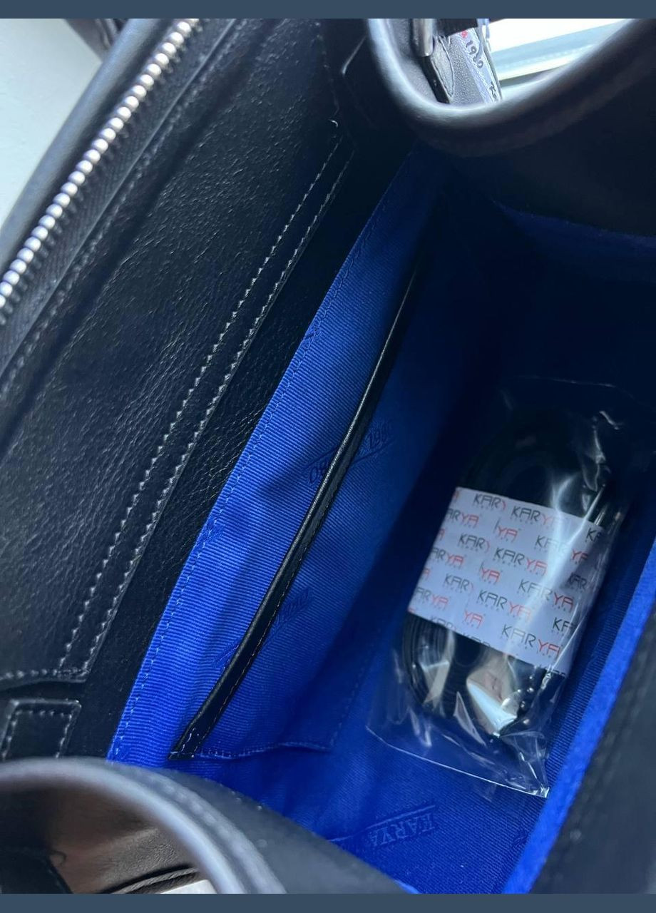 Елегантна жіноча сумка Туреччина натуральна шкіра на дві ручки з додатковим ременем чорна Karya (341323134)