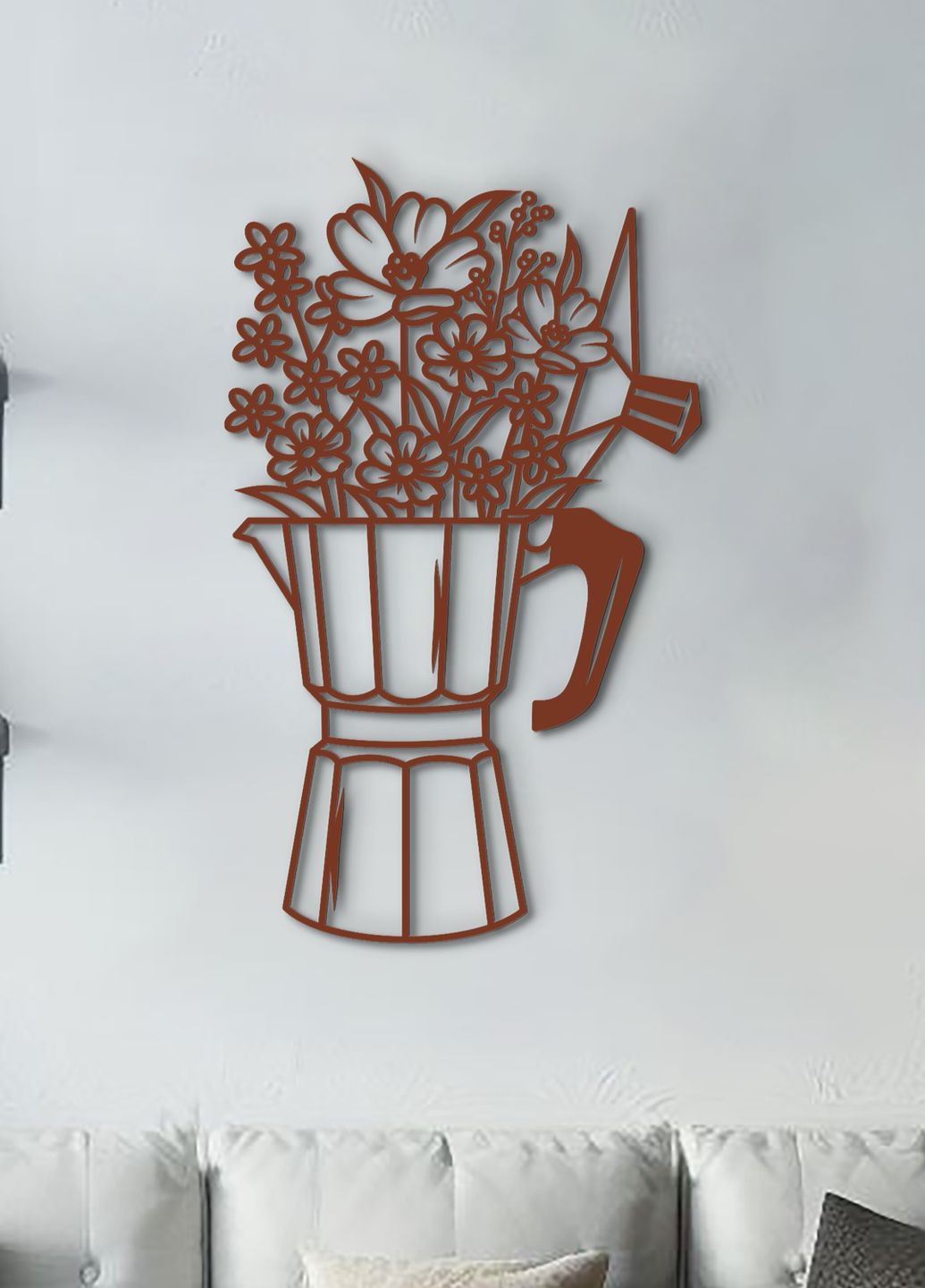 Современная картина на кухню, декоративное панно из дерева "Арома кофе", оригинальный подарок 80х48 см Woodyard (292013203)