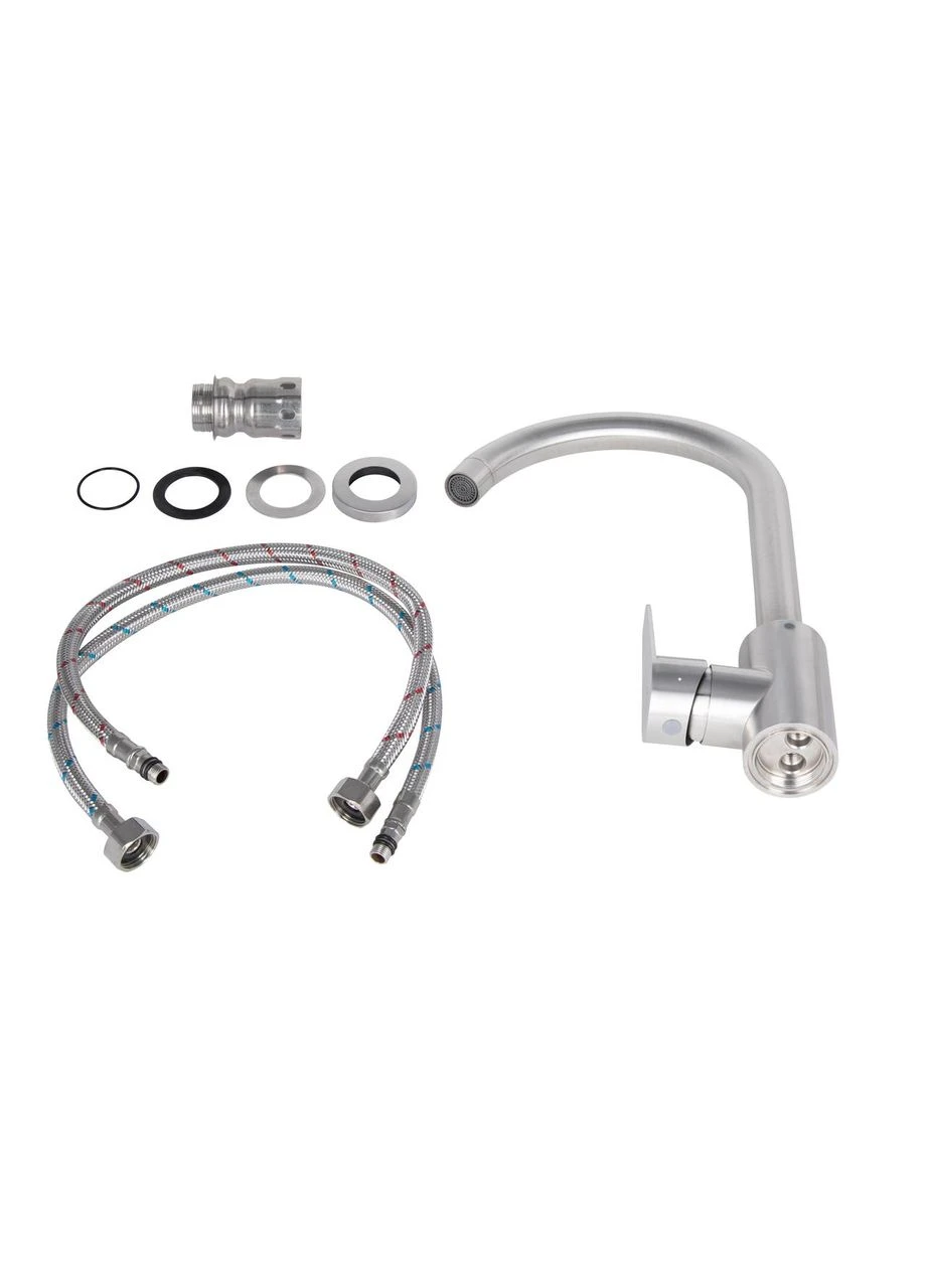 Смеситель для кухни Vida 015F (k35) LDVID015FNKS43355 Nickel LIDZ (396876063)