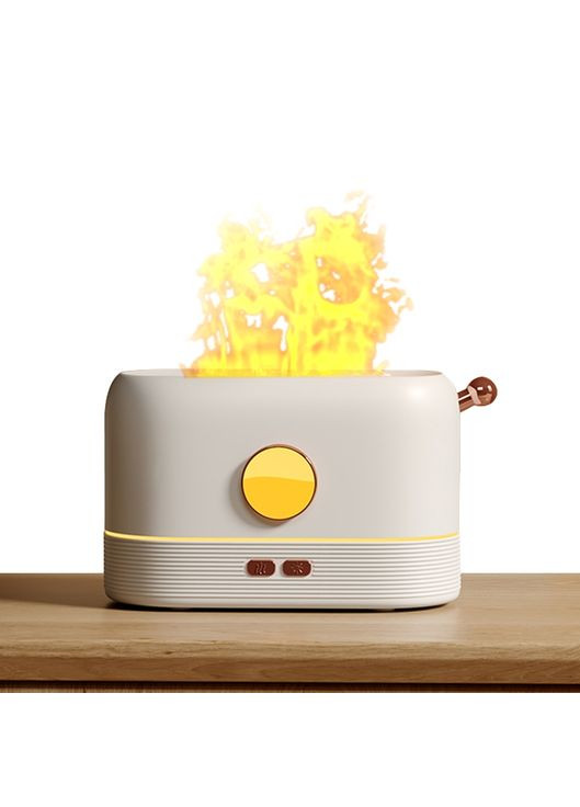 Увлажнитель воздуха, портативный аромадифузор с имитацией огня KC-026 200 мл, White Kinscoter (322208590)