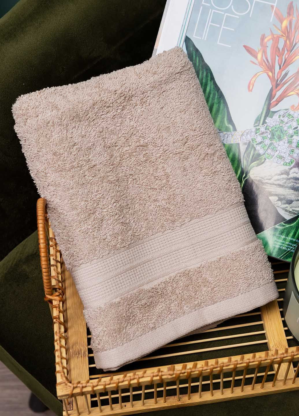 Полотенце лицевое махровое 90х50 см Homedec однотонный бежевый