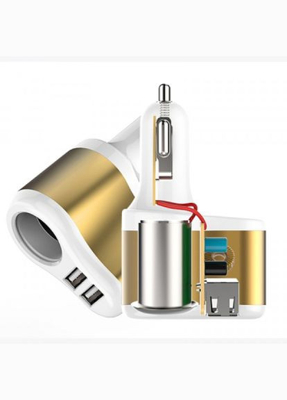 Зарядний пристрій CC303 2 USB 2.1A Gold / White (CC-303-GDWH) XoKo cc-303 2 usb 2.1a gold / white (268143678)