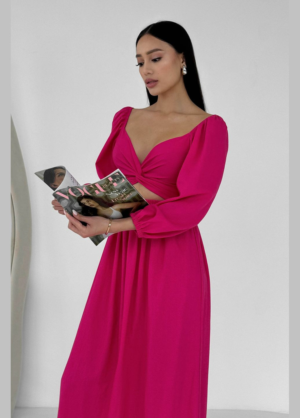 Малиновое праздничный, вечернее дизайнерское платье из льна малинового цвета платье-трансформер Jadone Fashion однотонное