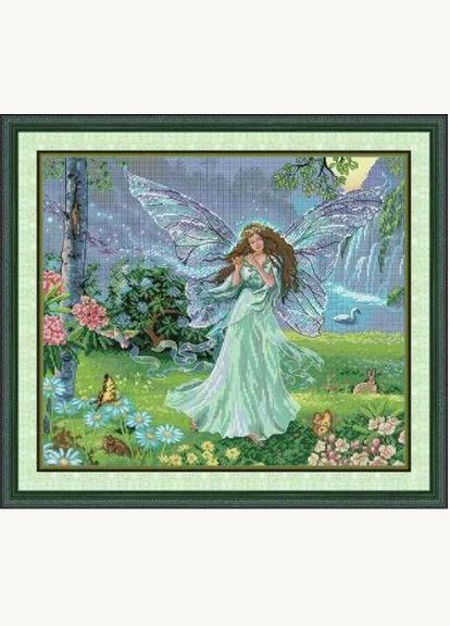 Набір для вишивання за нанесеною на канву схемою "Butterfly Fairy In Blue". AIDA 14CT printed, 49*43см Joy Sunday (313613540)