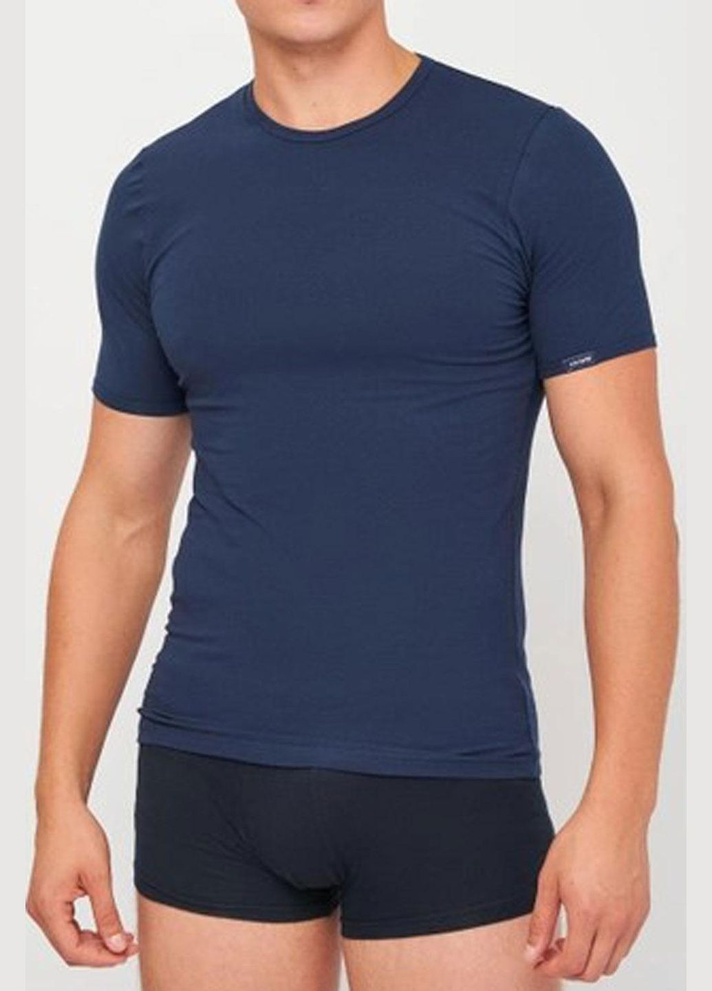 Синя футболка чоловіча high emotion джинсовий 532 з коротким рукавом Cornette