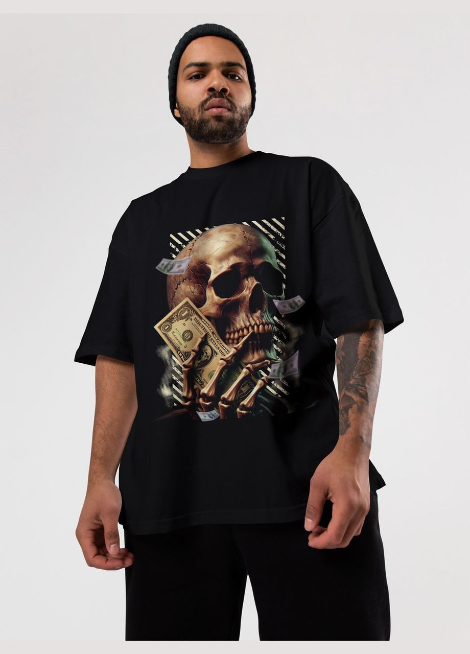 Черная мужская футболка оверсайз urban черная высокая плотность с длинным рукавом Mishe