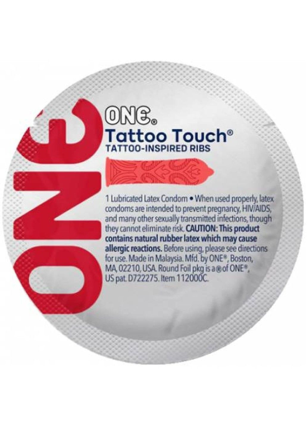 Презервативы Tattoo Touch красные, 5 штук One (289465805)