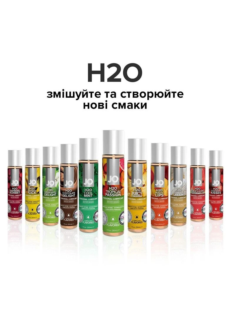 Смазка на водной основе JO H2O — Tropical Passion (30 мл) без сахара, растительный глицерин System JO (383091334)