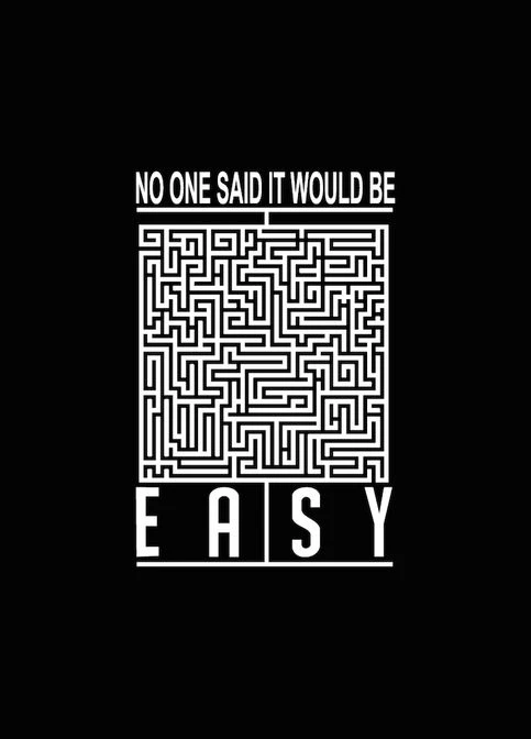 Черная футболка мужская "no one say it would be easy" черная (hh-7) BeriDari