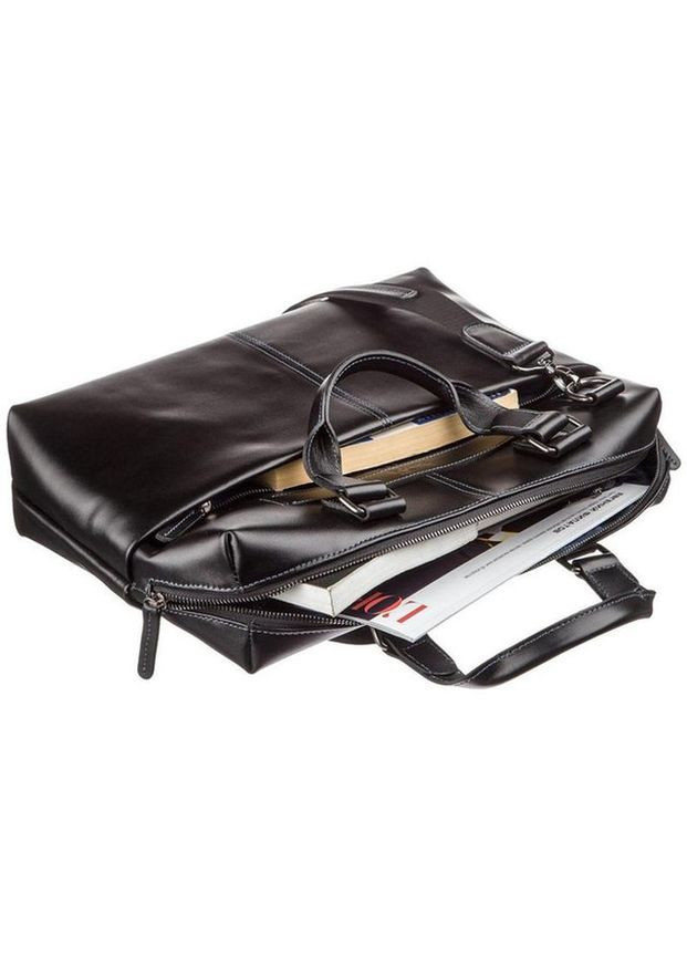 Сумка мужская через плечо кожаная портфель для документов А4 планшет в дорогу для телефона Черный 34349 Shvigel (331862424)