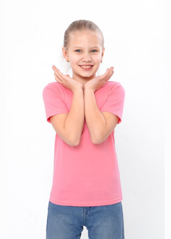 Розовая летняя футболка детская (p-9915) Носи своє