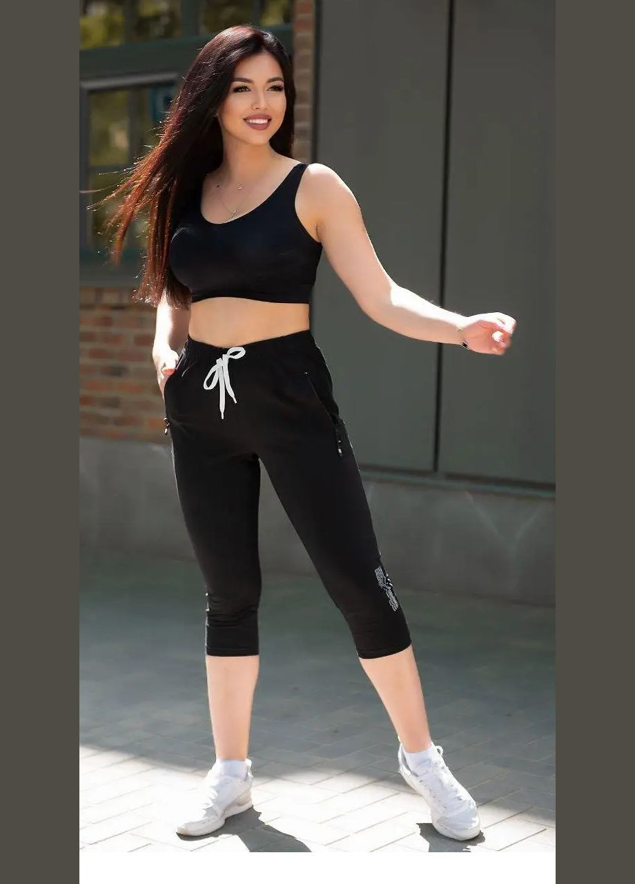 Бріджи капрі літні жіночі батал, трикотажні No Brand бріджи (295931475)