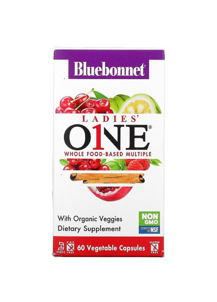 Комплекс витаминов для женщин, Ladies 'ONE, Whole Food-Based Multiple,, 60 вегетарианских капсул Bluebonnet Nutrition (326055361)
