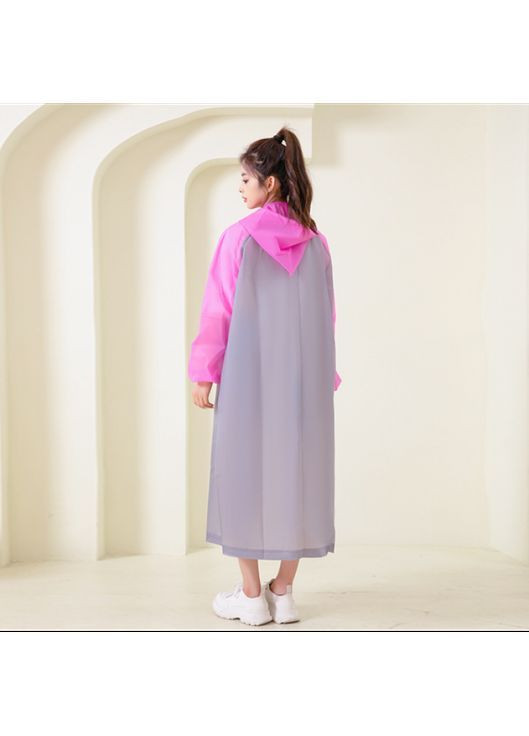 Дощовик жіночий, водонепроникний плащ, універсальний розмір, сіро-рожевий, 145×70 см No Brand (368882601)