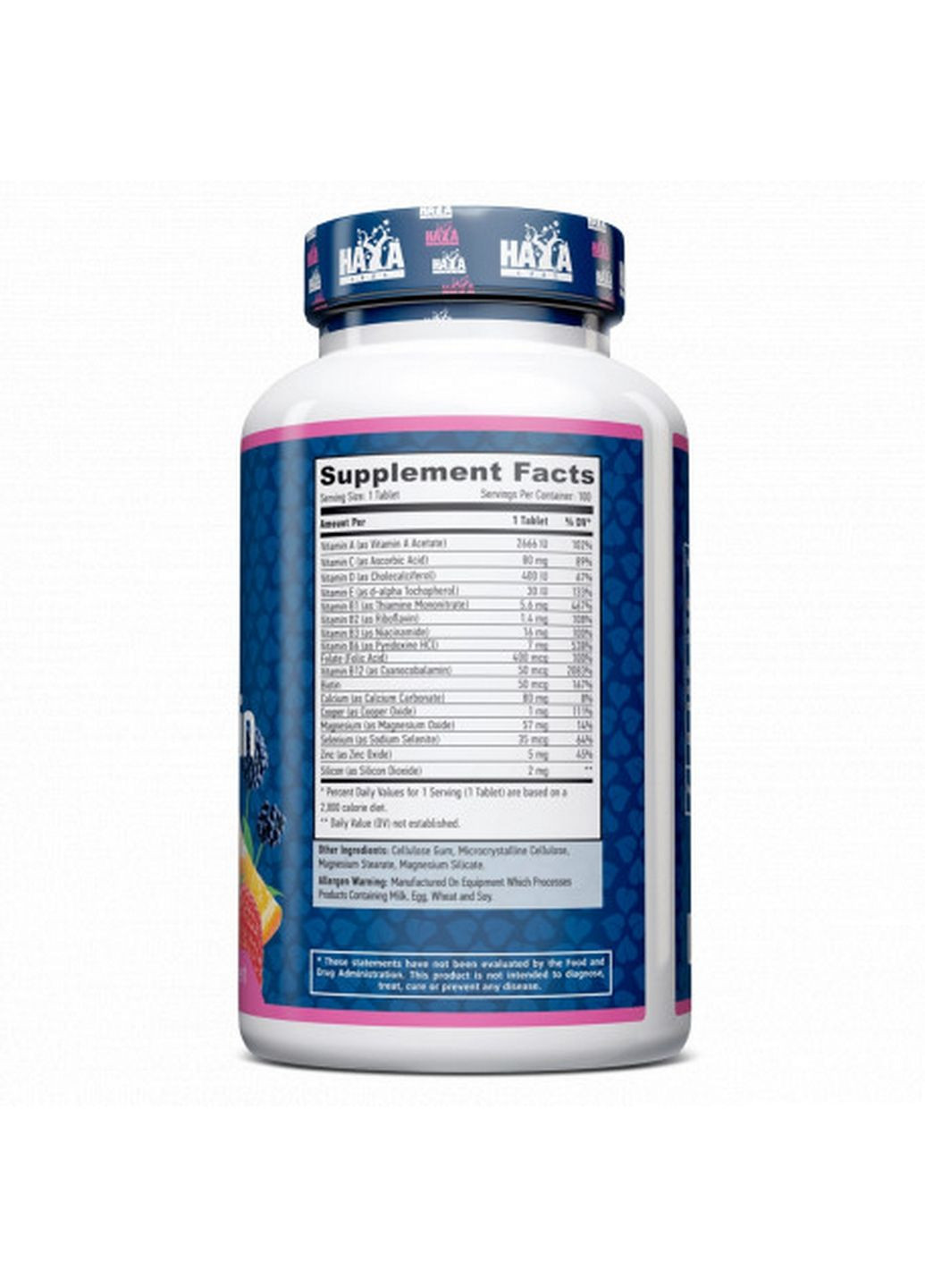 Витамины и минералы Basic Adult Multivitamin, 100 таблеток Haya Labs (294928331)