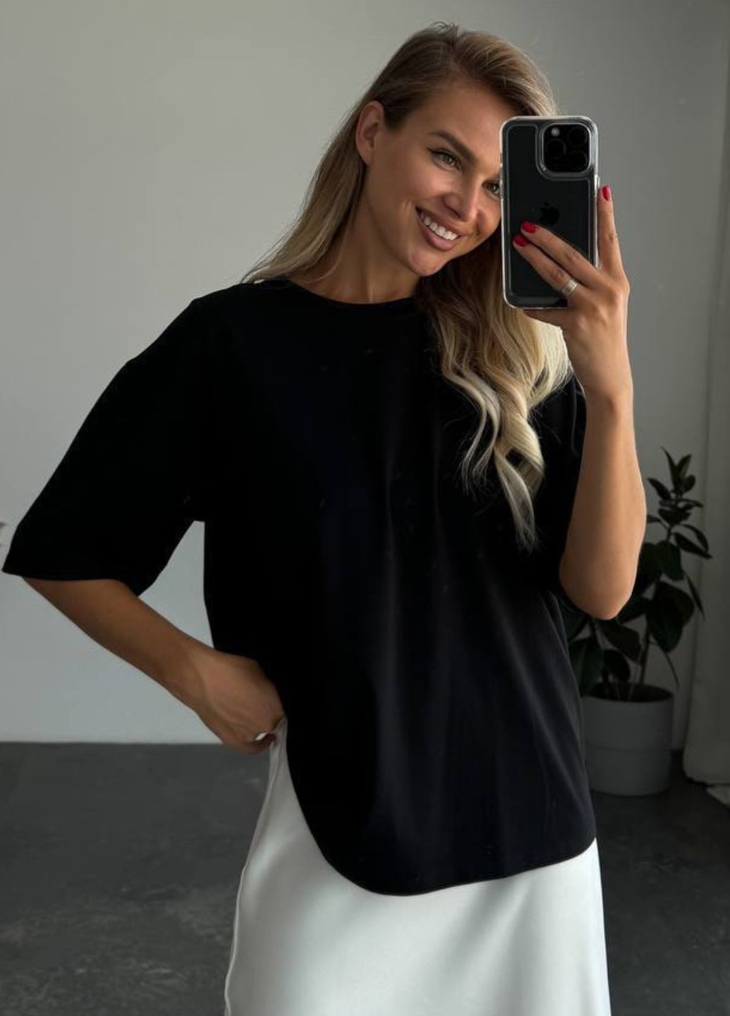 Базова повсякденна оверсайз футболка з рукавами до ліктя Україна - (328392494)