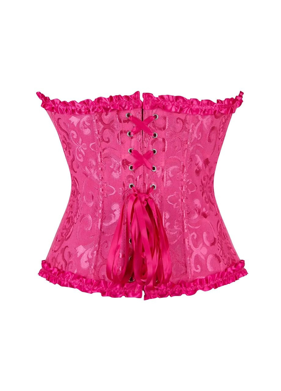 Корсет на шнуровке женский жаккардовый малиновый No Brand (369667741)
