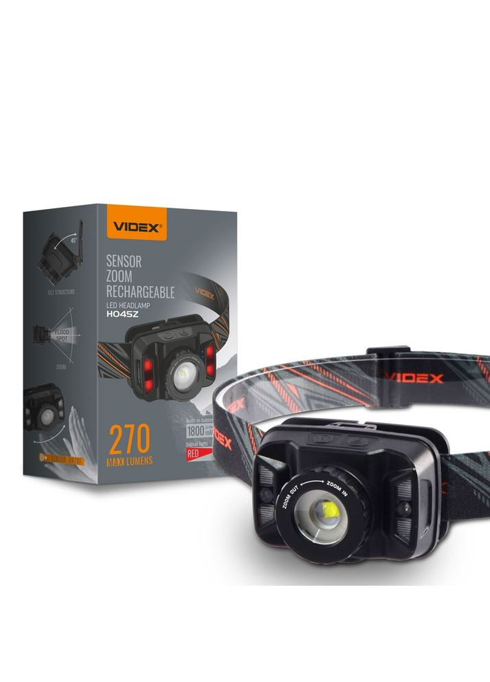 Налобний ліхтар VLF-H045Z 270Lm Чорний Videx (335834584)