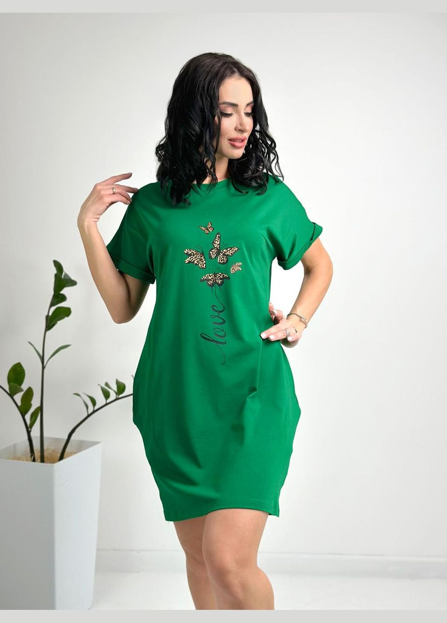 Зелена літня сукня міні з принтом Fashion Girl