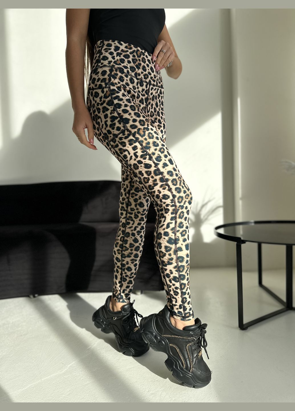 Комбинированные демисезонные леггинсы на флисе Soda