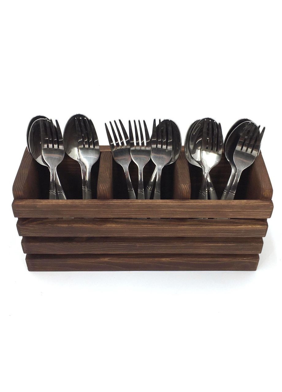 Подставка для столовых приборов из дерева Пане капучино (ПСП-001809) No Brand (327424121)