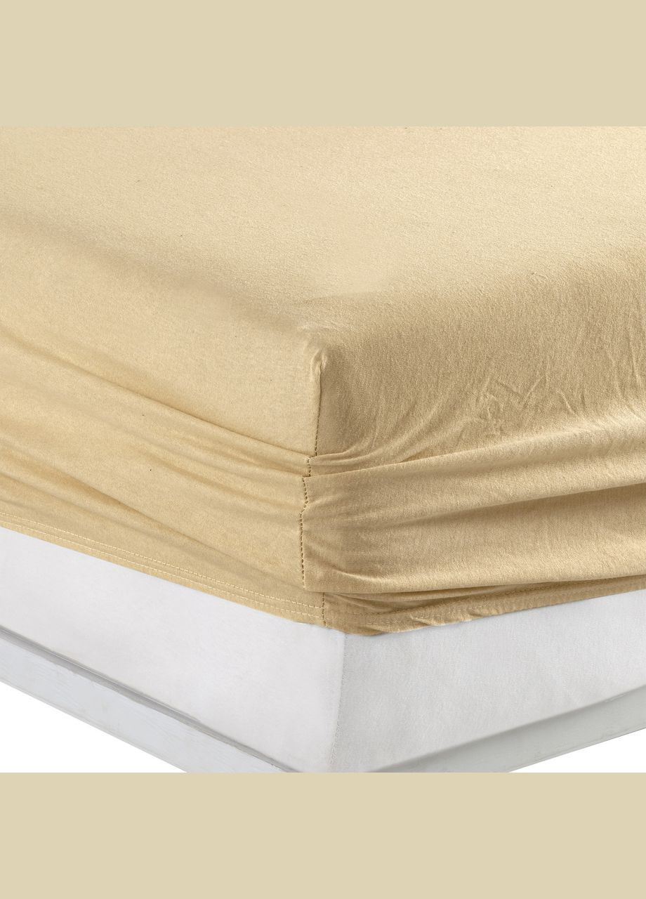 Простирадло 140х200+25см трикотаж люкс на резинці Персикове Kayra (318382324)