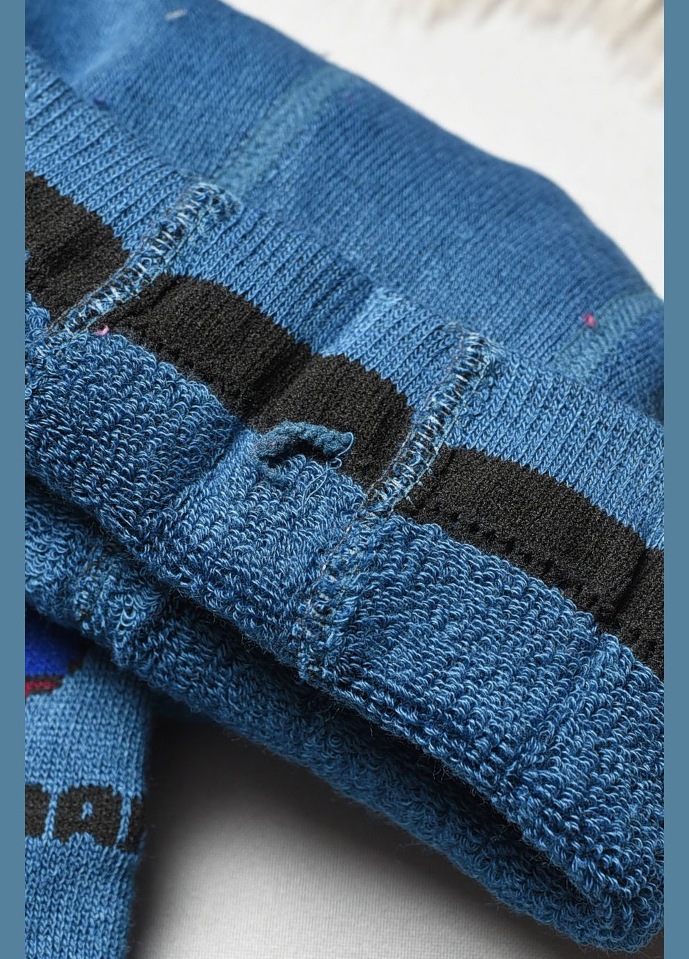 Колготы детские махровые для мальчика синего цвета с рисунком Let's Shop (304121821)