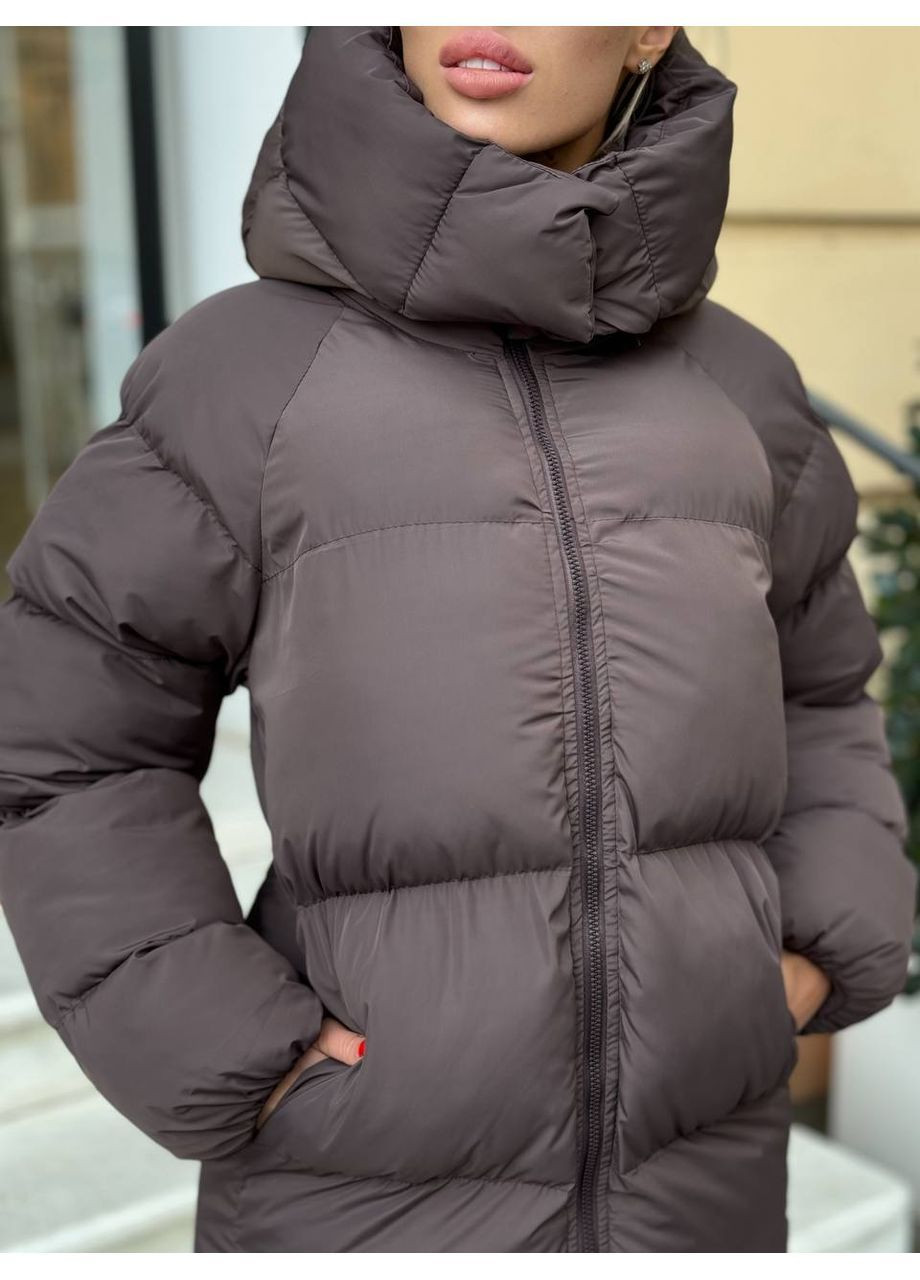 Коричневый зимний Пуховик Style Point