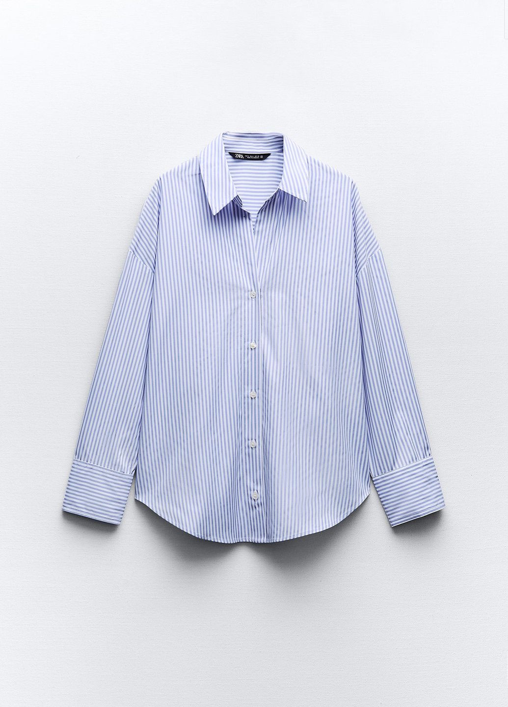 Голубой классическая рубашка в полоску Zara
