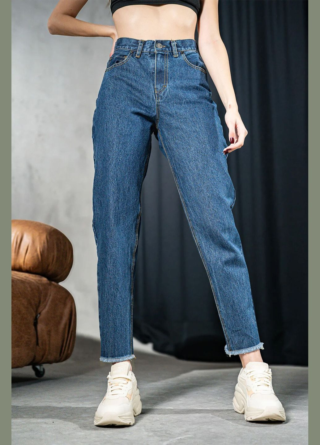 Джинсы мом женские зауженые Denim Mom Синие Teamv - (317310427)