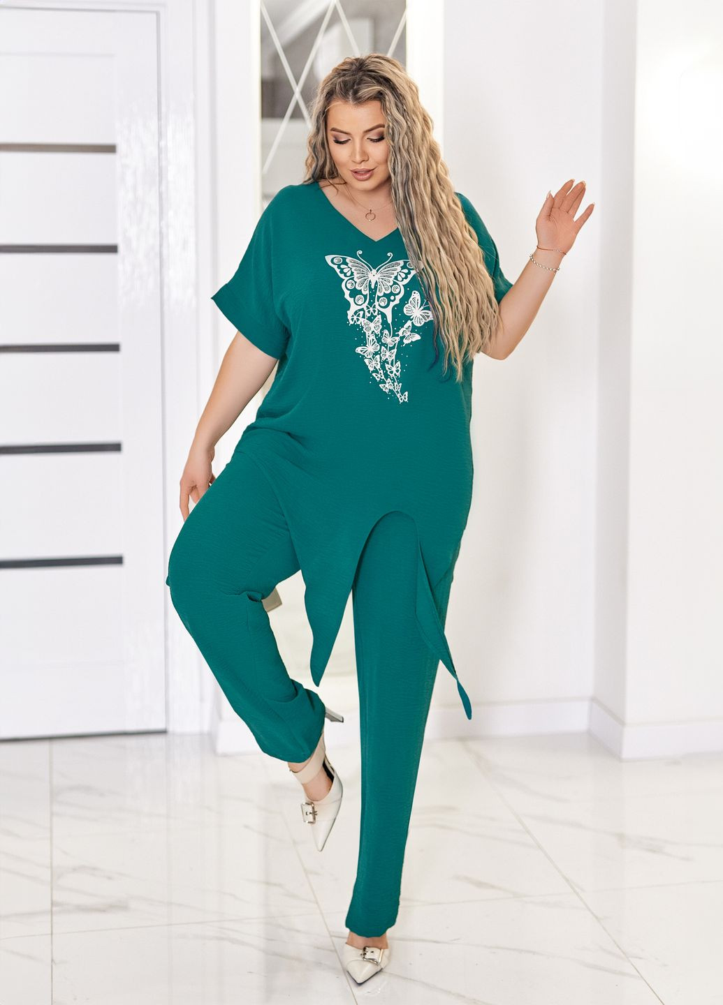 Костюм жіночий літній з крепу No Brand (328454406)