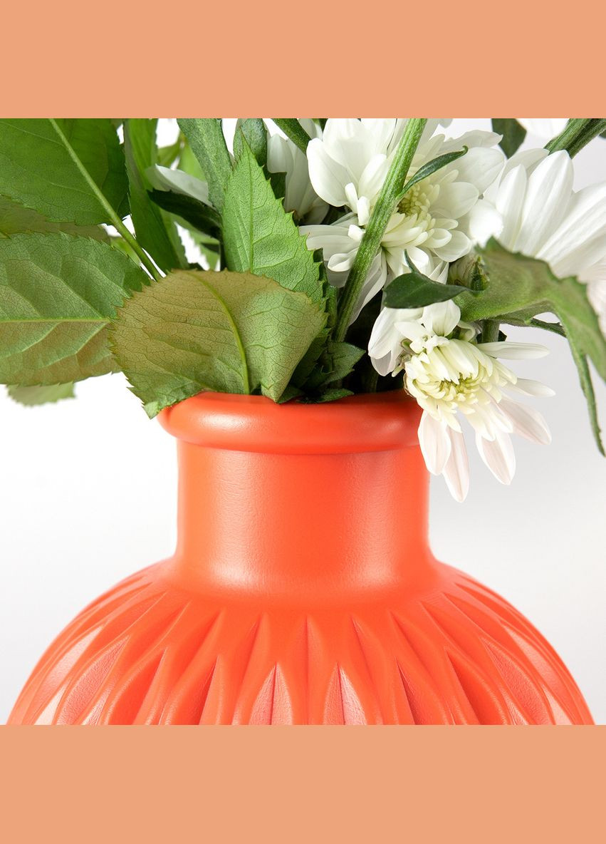 Ваза для цветов MVM MY HOME декоративная 15 см Коралловая (DH-FLOWERS-09 CORAL) МВМ (365280759)