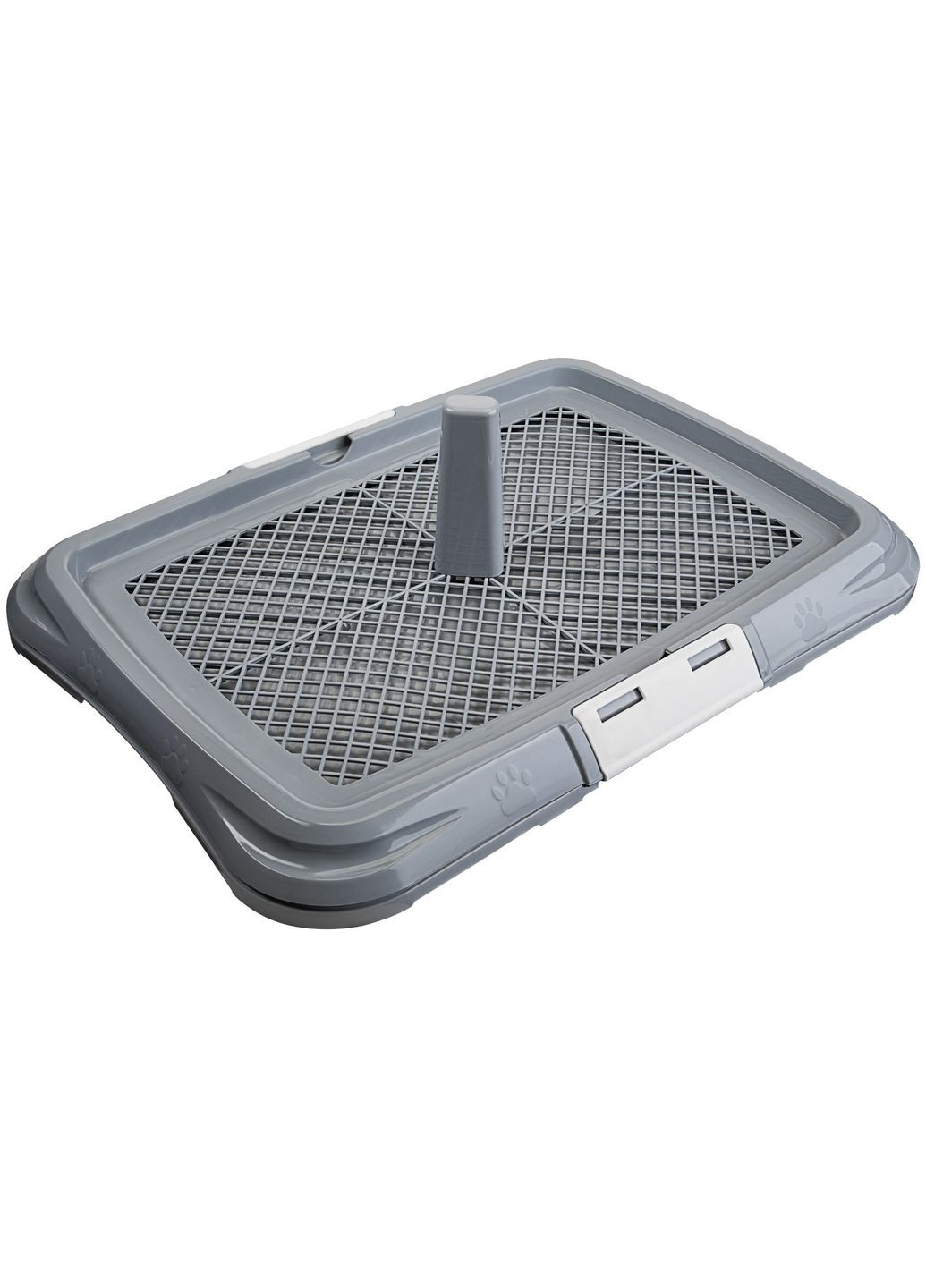 Туалет для собак, під пелюшку, з сіткою, стовпчиком для пса, розмір S, 47.5×35.5×5 см, сірий AnimAll (340114258)