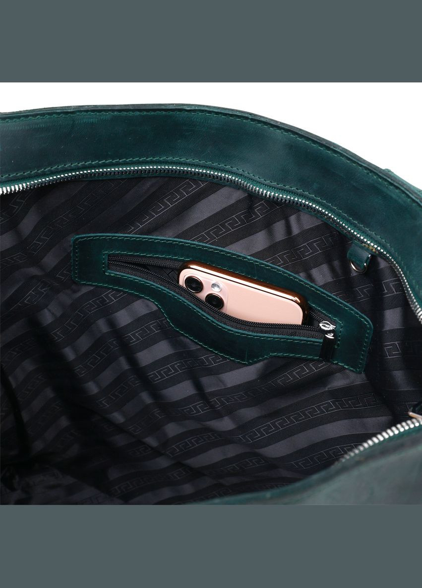 Кожаная винтажная женская сумка шоппер зеленый 16351 Shvigel (329195213)