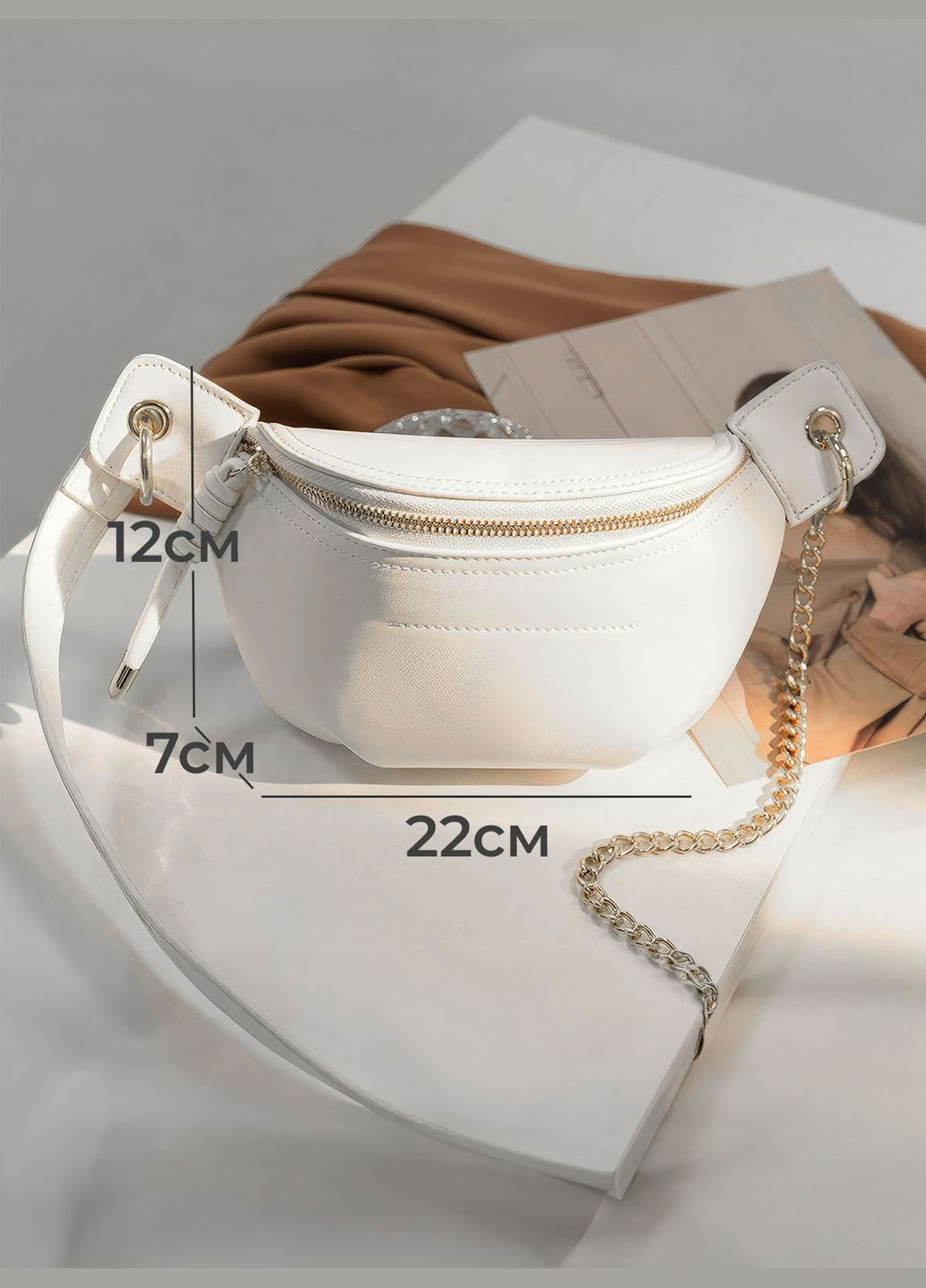 Сумка бананка через плечо женская / модная поясная сумка бананка на цепочке / сумка кросс боди OnePro (286328314)