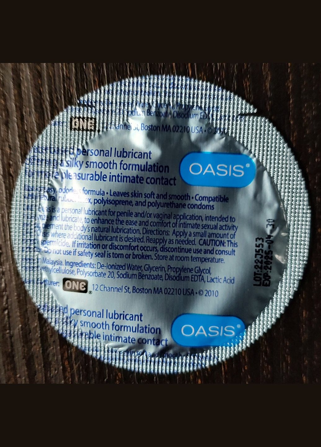 Мастило Oasis Premium Personal Personal Lubricant 3ml - Формула на водній основі One (316090387)
