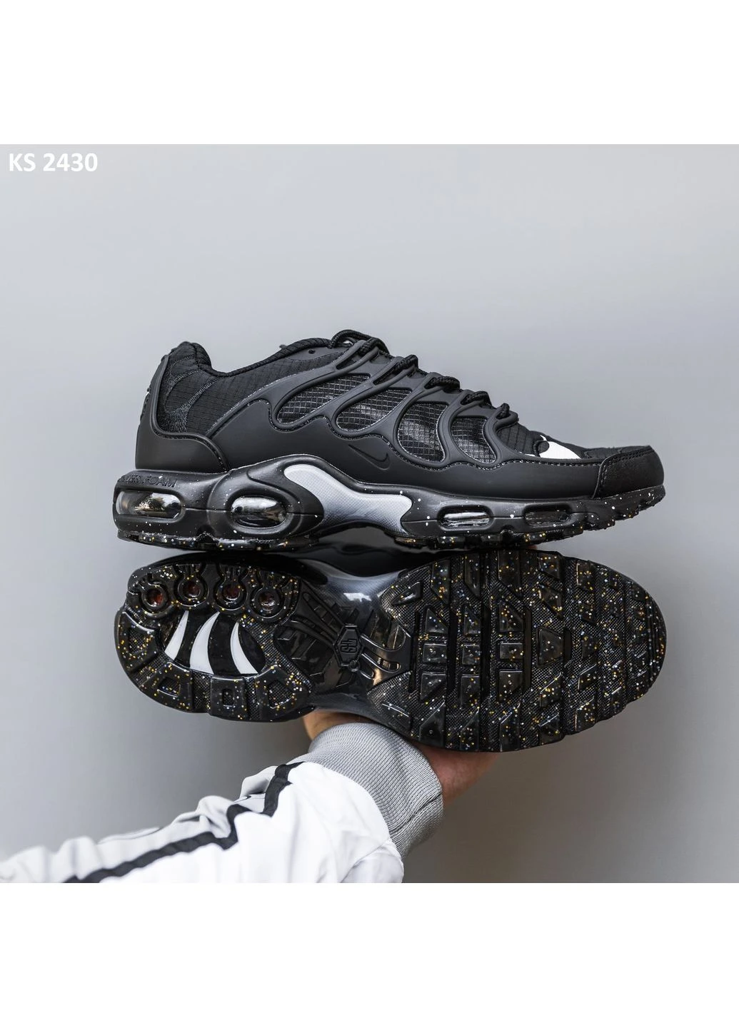 Черные летние кроссовки nike air max tn terrascape plus black gray найк аир макс тн плюс No Brand